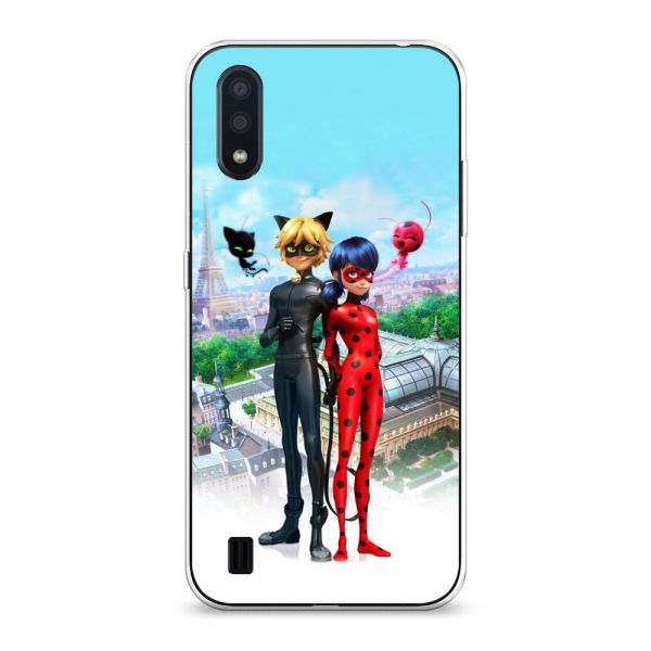 Silicone case Super Cat and Lady Bug for Samsung Galaxy A01