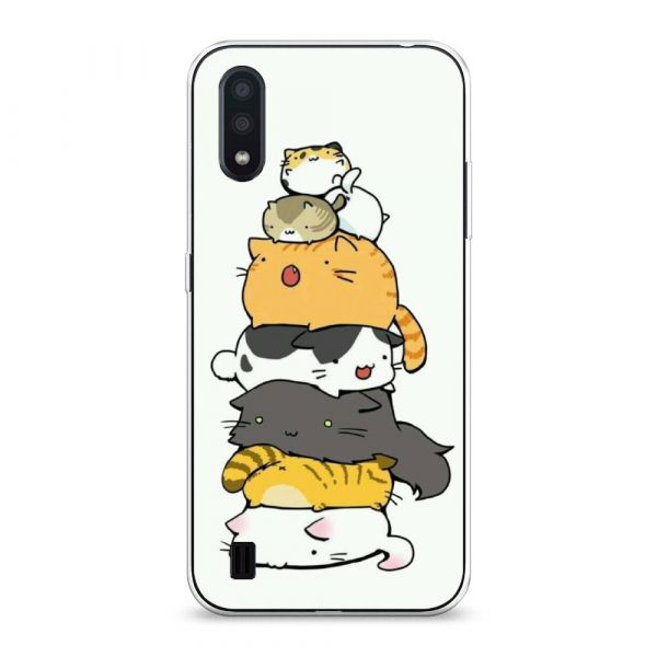 Silicone Case Sandwich of Cats for Samsung Galaxy A01