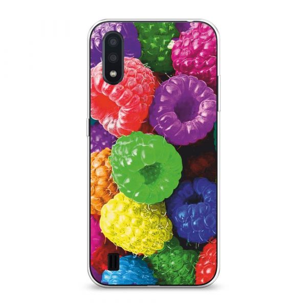 Silicone case Multicolored raspberry for Samsung Galaxy A01