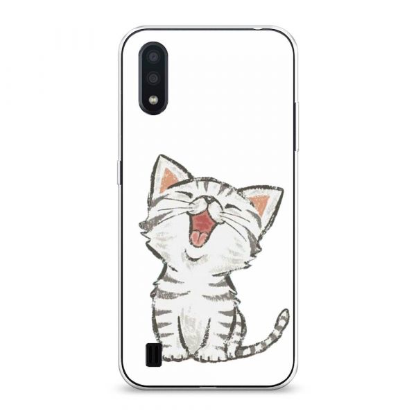 Silicone case Kitten drawn for Samsung Galaxy A01