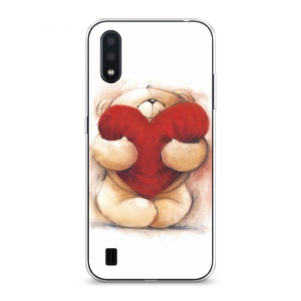 Silicone case Teddy bear with heart 1 for Samsung Galaxy A01