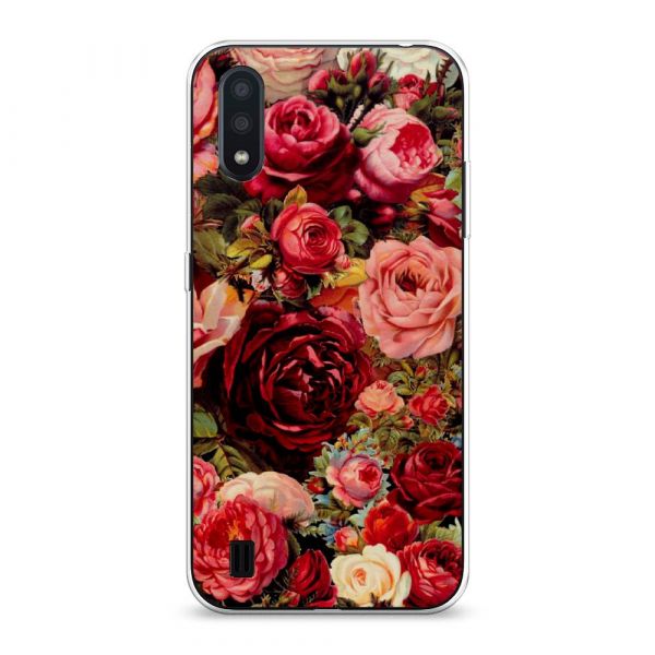 Roses Vintage Silicone Case for Samsung Galaxy A01