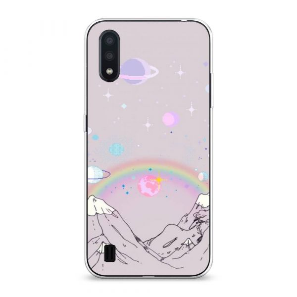 Silicone case Pastel space in the mountains for Samsung Galaxy A01