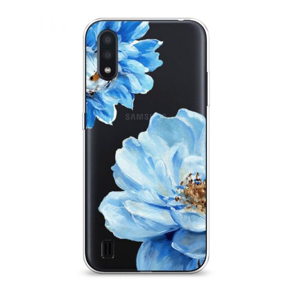 Silicone Case Blue Clematis for Samsung Galaxy A01