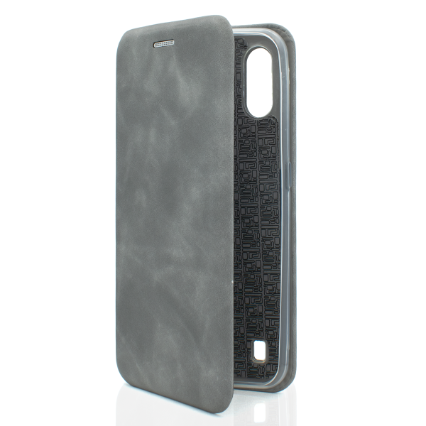 PU Leather Flip Case for Samsung Galaxy A01 Gray Marble